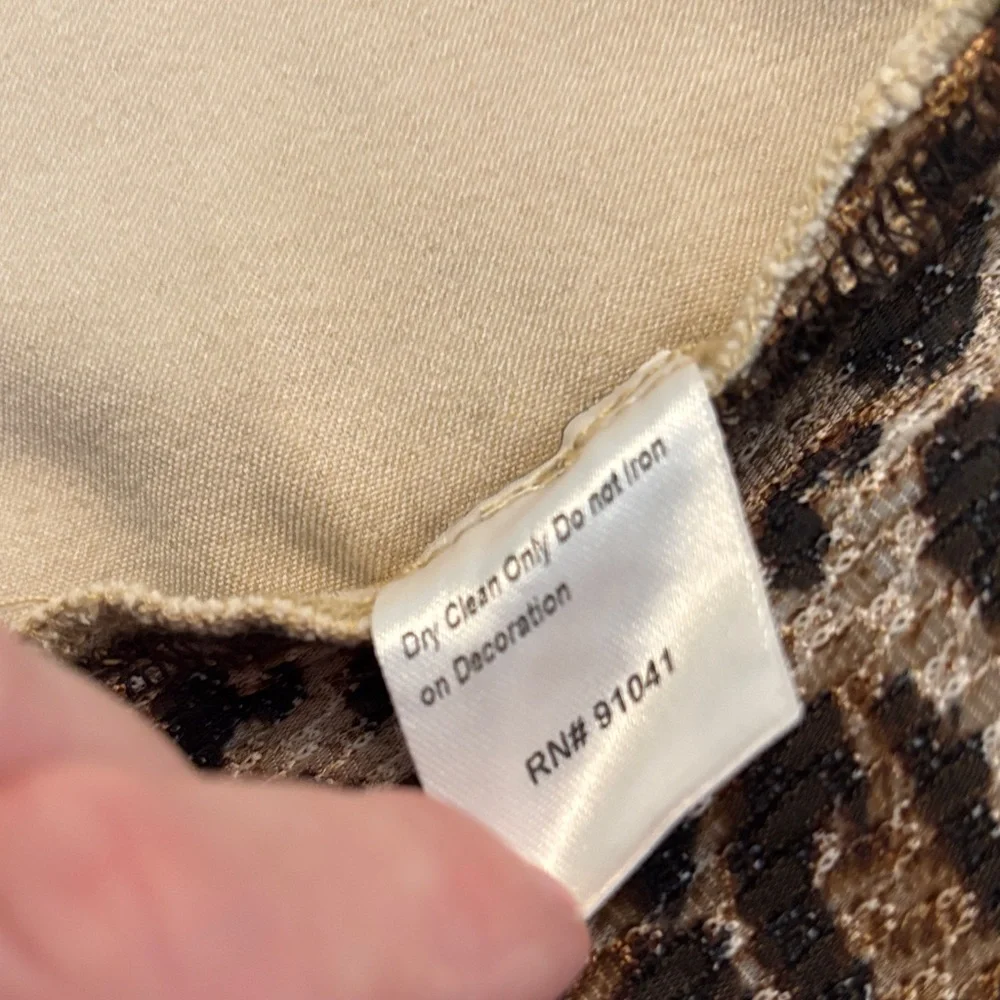 A.Z.I Embellished Brushed Denim Jean Jacket w/Leopard Print Cut-Out sz Small - Picture 10 of 14